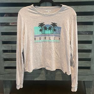 HURLEY Long sleeve crop top style t-shirt EUC